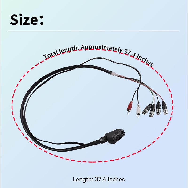 XTPTFABS Female RGB SCART to 4 BNC + Audio Cable Compatible with Sega Genesis, Saturn, Super Nint-endo, Neo-Geo, PlayStation, and Other Systems That Output RGB via SCART - Image 4